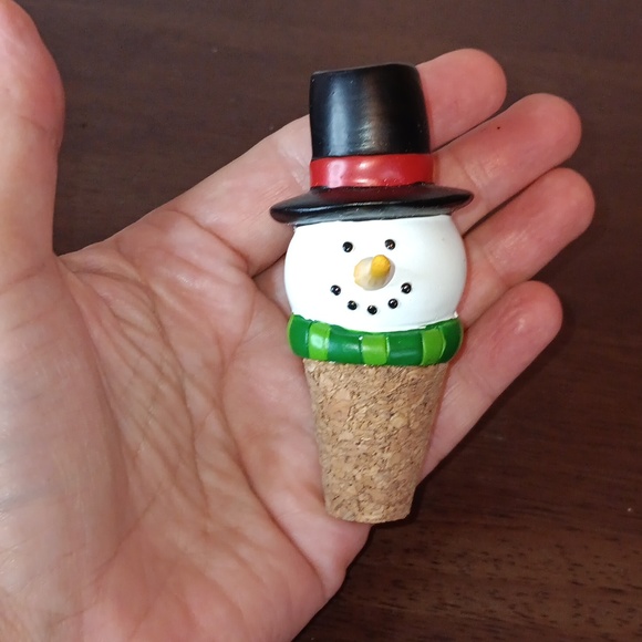 Wine Bottle Cork Stopper Corningware Snowman Wine Stopper - Picture 1 of 11